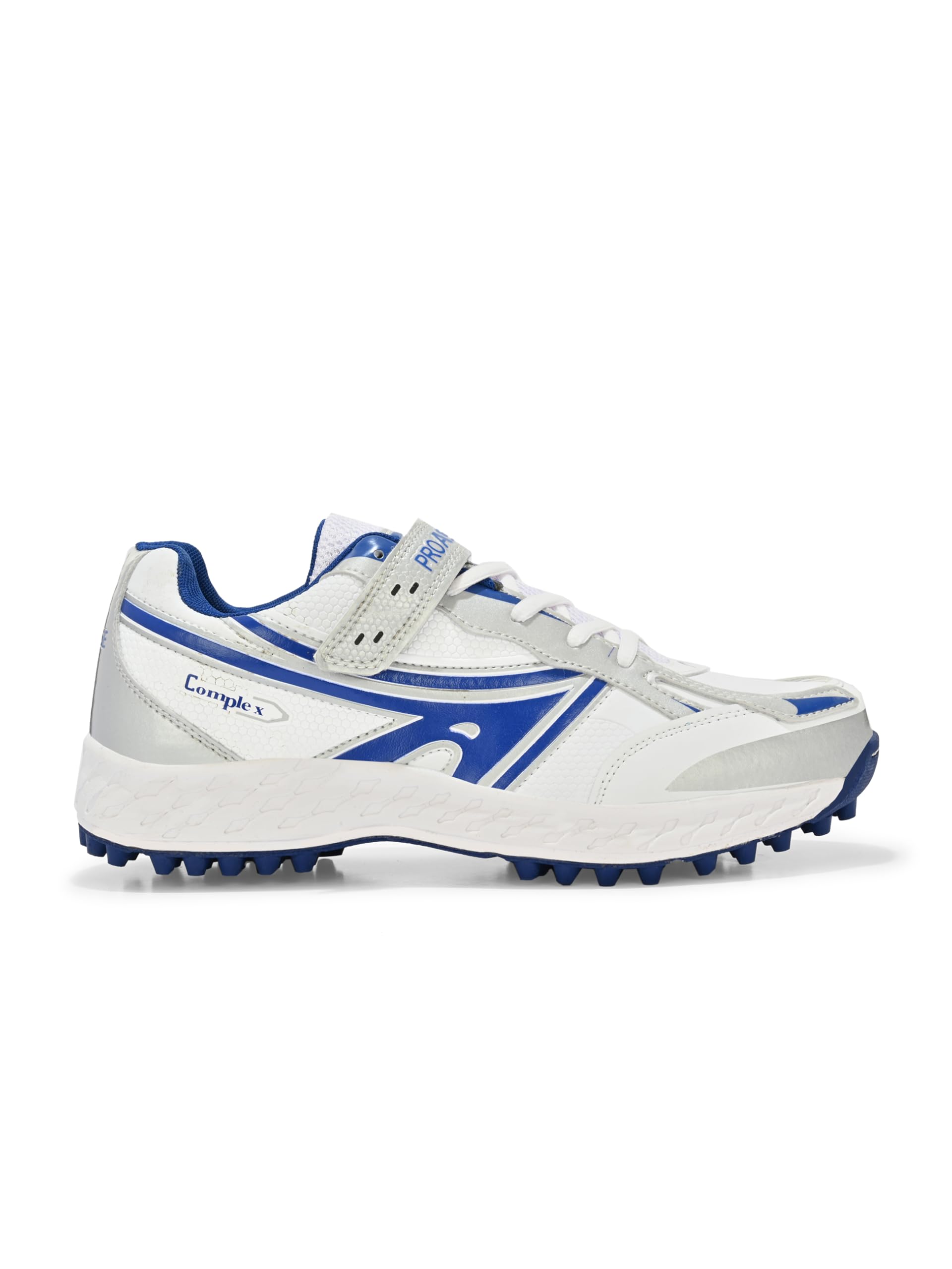 Pro ASE Lightweight Cricket Shoes - Durable & Comfortable | Ideal for Turf, Ground & Hard Surfaces | Allrounder Design with Studs, Velcro & Superior Grip | White, Blue, Green, Red