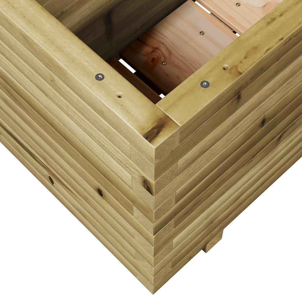 Drewniana donica na rośliny, 90 x 40 x 49,5 cm, impregnowana, do ogrodu, na balkon, do kwiatów, ziół i roślin pokojowych, z drenażem, samonawadniająca