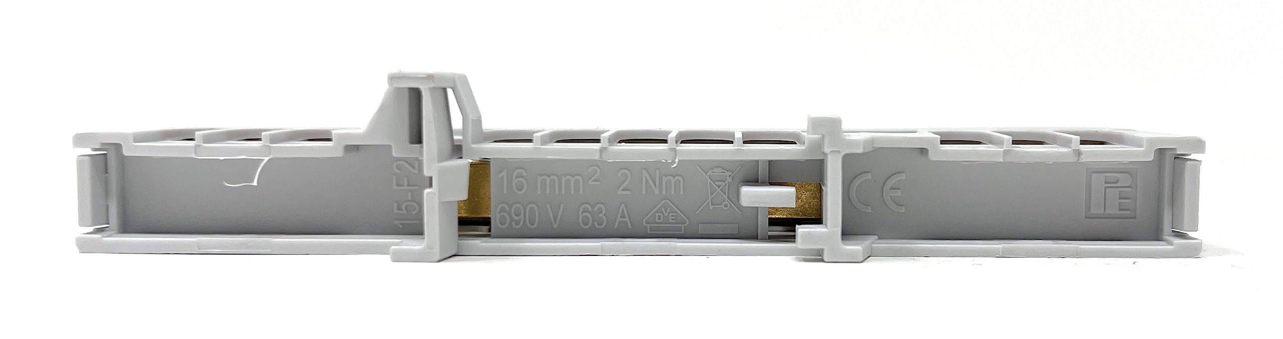 Morsetto A Vite A Prova Di Dita A15-F2 15x16 Mm² Grigio - Morsetto Per Guida DIN