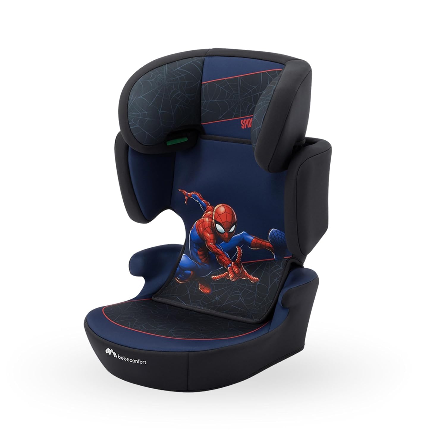 Bebeconfort Marvel RoadSafe i-Size, Kindersitz mit Rückenlehne, 3,5–12 Jahre (100–150 cm), Marvel Legends Spiderman Kindersitz, Klappbar und Leicht, Sicherheitsgurt-Installation, Authentic Spiderman