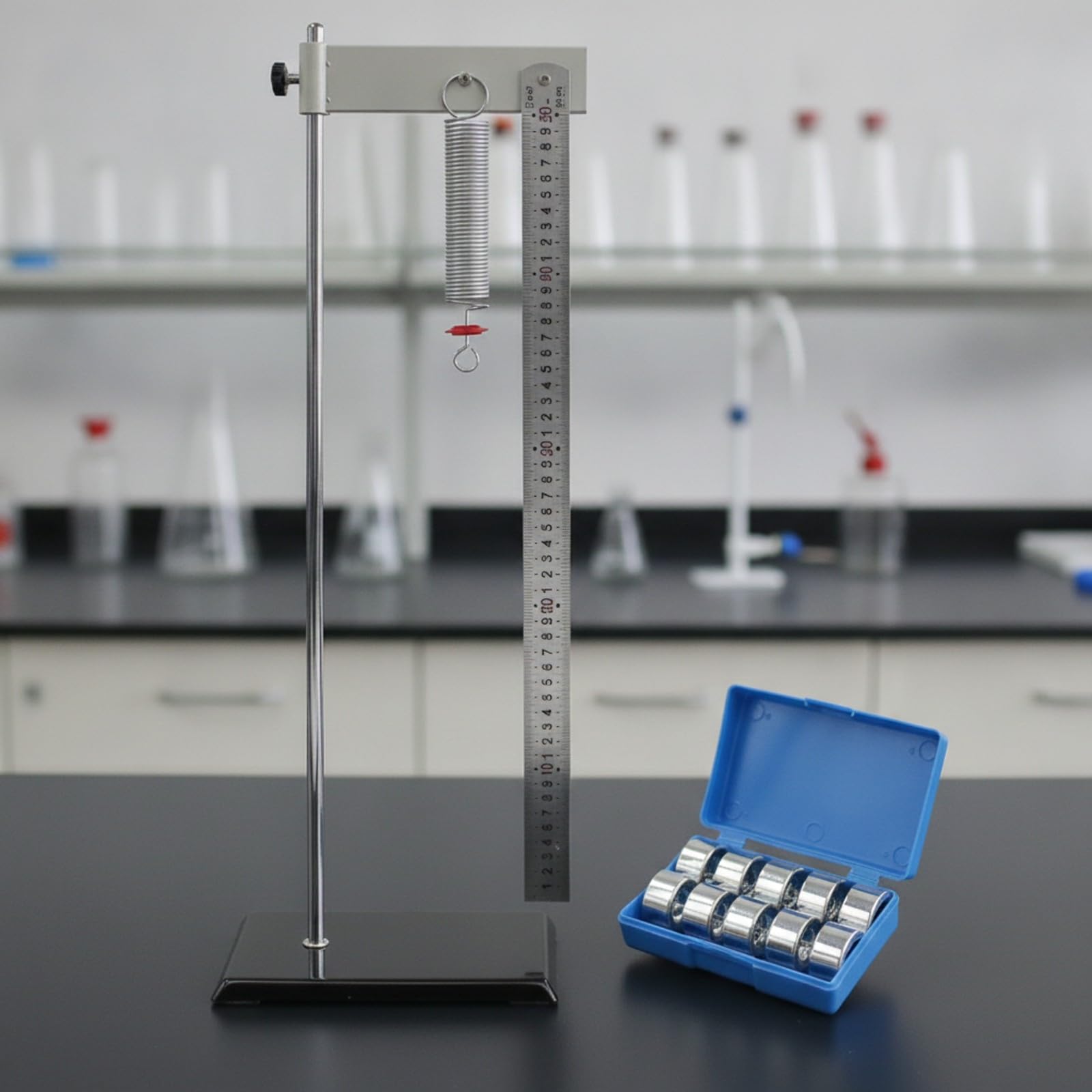 Physikgerät | Inklusive Gewichtesatz, stabil, Physikgerät mit Messskala, für Schullabor