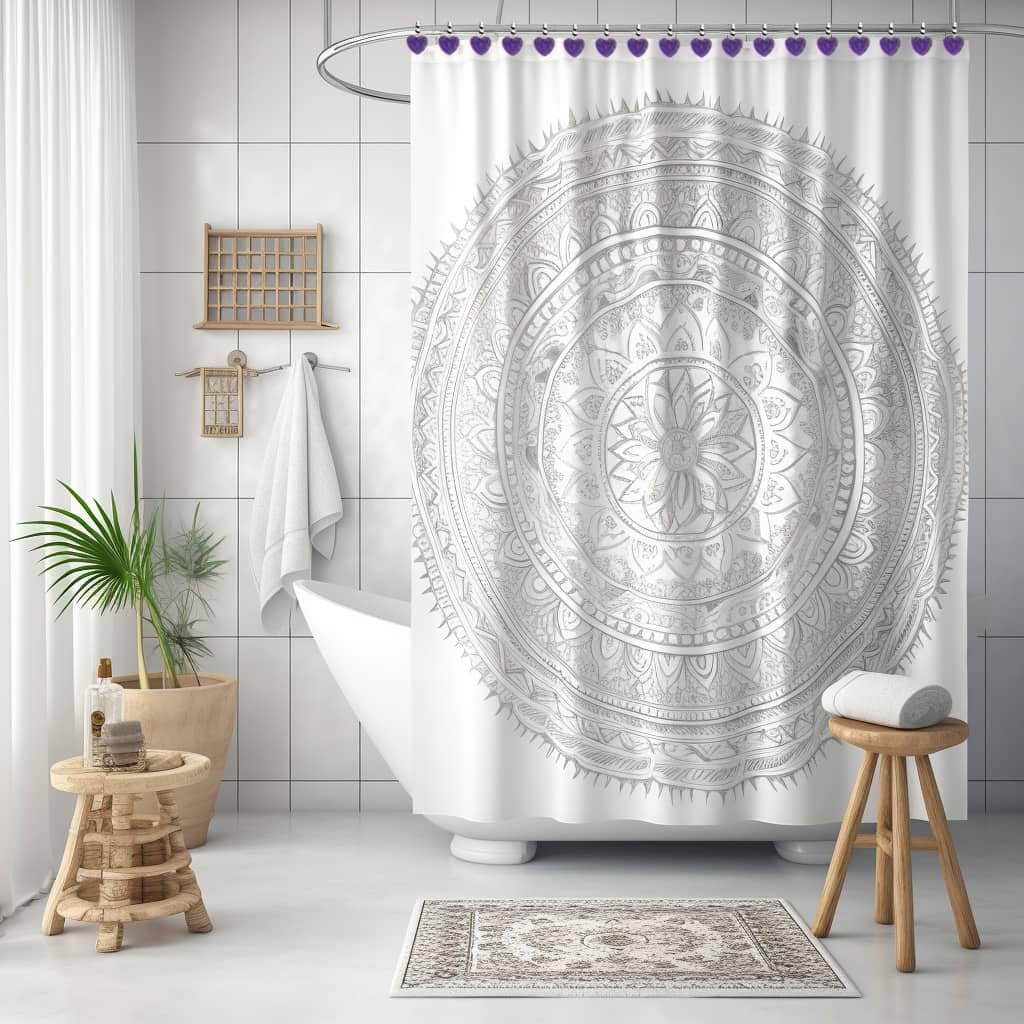 Diamond Shower Curtain Hooks, 12-Pack Heart Shaped Crystal Shower Rings, Acrylic Decorative Bathroom Hangers, Bling Purple Fancy Valentine's Day