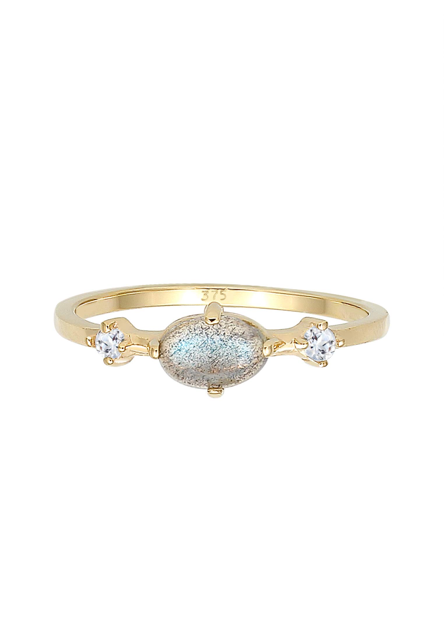 Elli Ring Damen Bandring Labradorit Topas Edelstein 375er Gelbgold