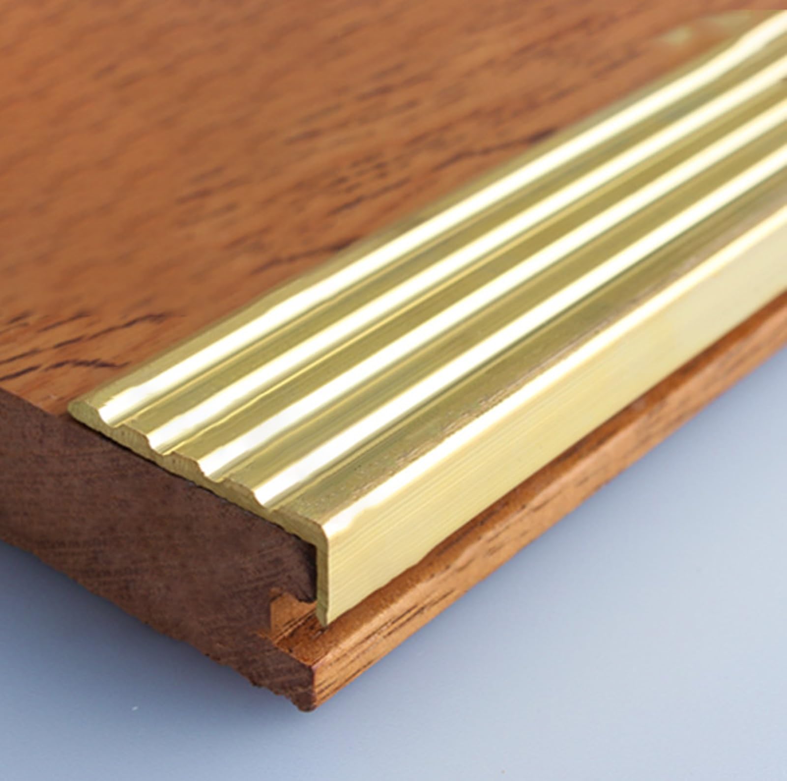 Protezione per bordi scale antiscivolo in ottone massiccio, impermeabile, in metallo, a forma di L, 30 x 11 mm, per gradini sicuri e una maggiore durata