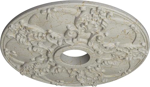 Vista 174 de Ekena Millwork CM18NOPOS Medallón de techo Norwich, 45.72cmOD x 8.97cmID x 1 3/8"P, pintado a mano cobre pulido