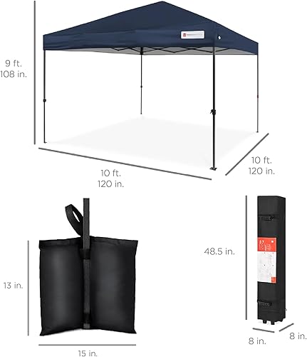 Miniatura 106 de Best Choice Products Carpa Toldo Desplegable de 10x10 pies para Instalación de 1 Persona, Refugio Portátil Instantáneo con Botón de 1 Toque