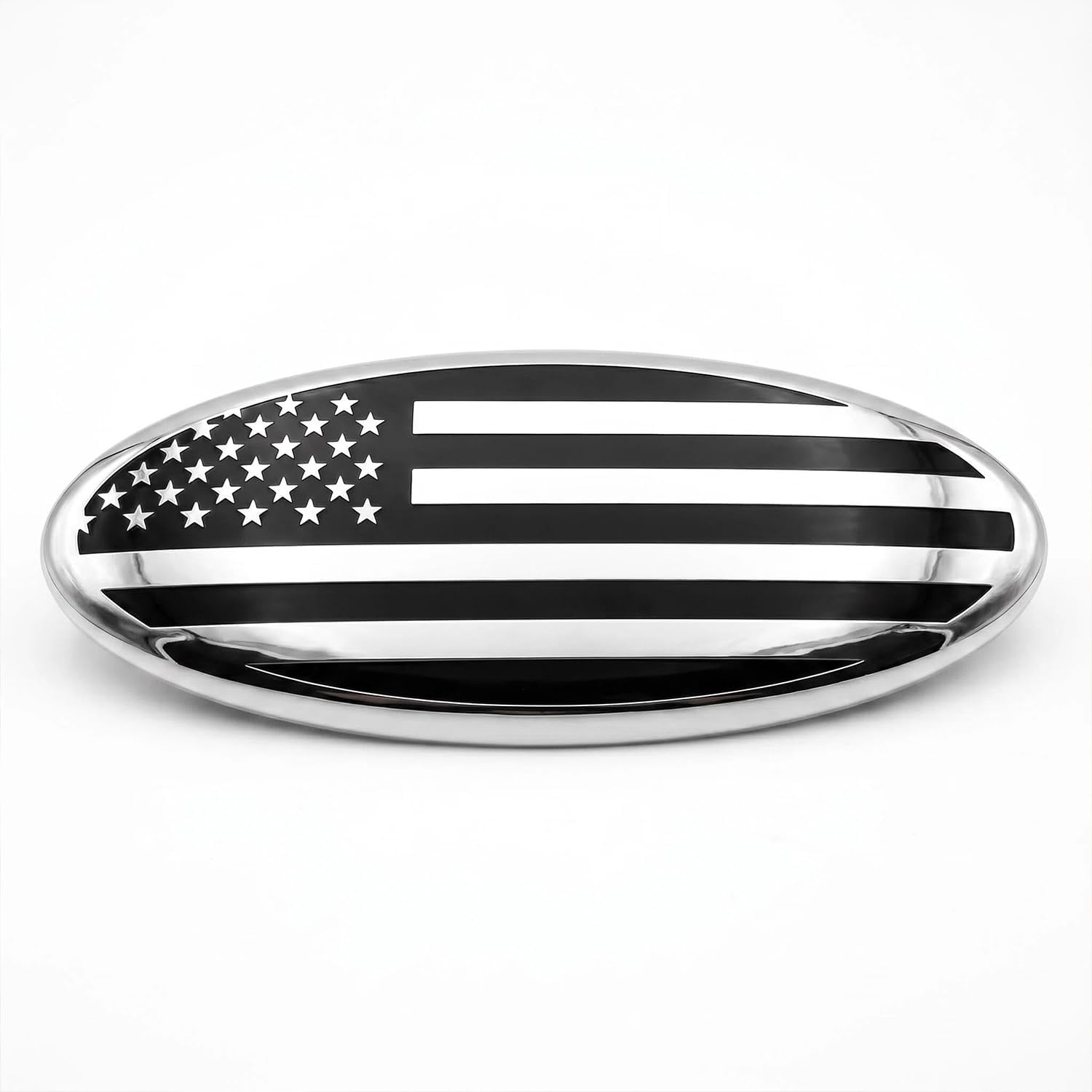 7 Inch Front Grille Rear Tailgate American Flag Emblem Compatible with Ford 1999-2004 F-150 F-250 F-350 (Silver)