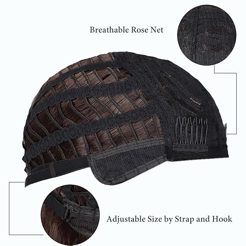 Miniatura 5 de Peluca roja estilo Bob con corte Pixie, pelucas cortas y rizadas para mujeres negras, peluca rizada roja mixta blanca con flequillo, pelucas