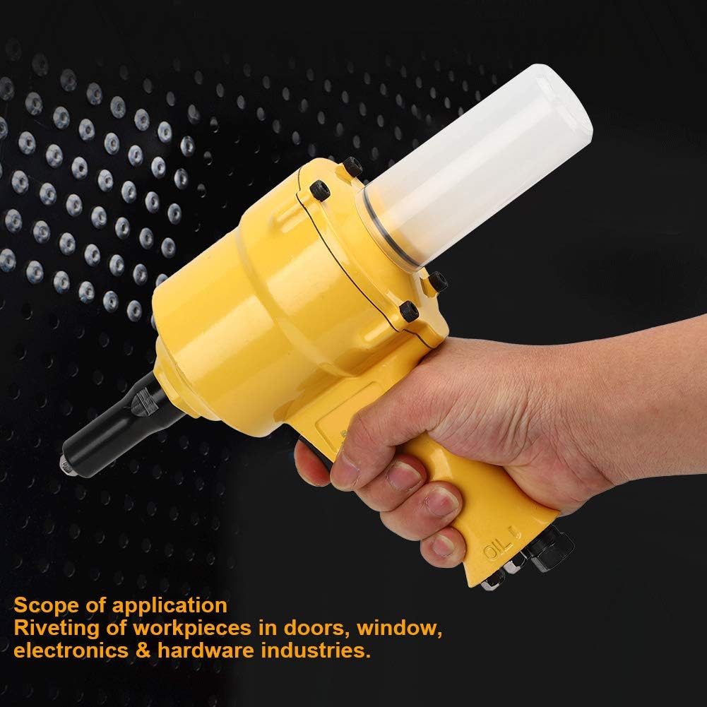 Pneumatic Rivet Machine Air Riveter Lightweight Woodworking Riveting Tool Shock Proof 2 Claw for Doors Window Riveting Manufacturing Fields
