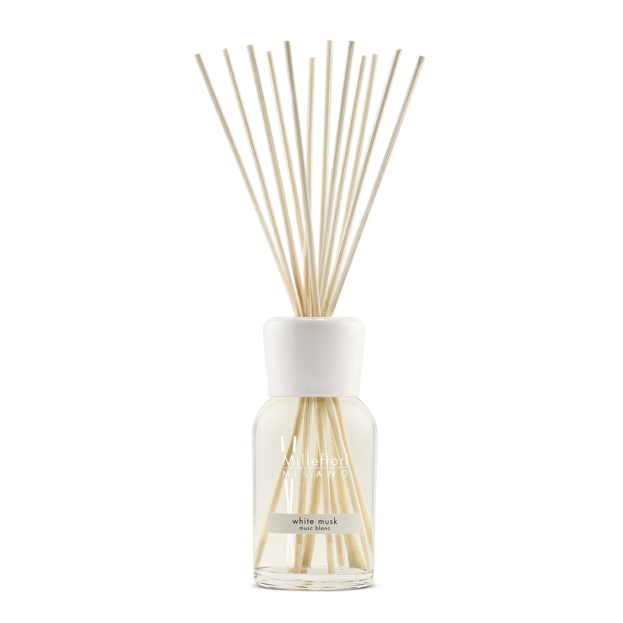 Millefiori Milano Musc Diffuseur Natural, Verre, Blanc, 9,7 x 36,2 x 9,6 cm