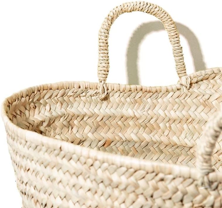 French Basket for shopping, Moroccan Basket, Straw Basket, tote bag, beach bag, market basket