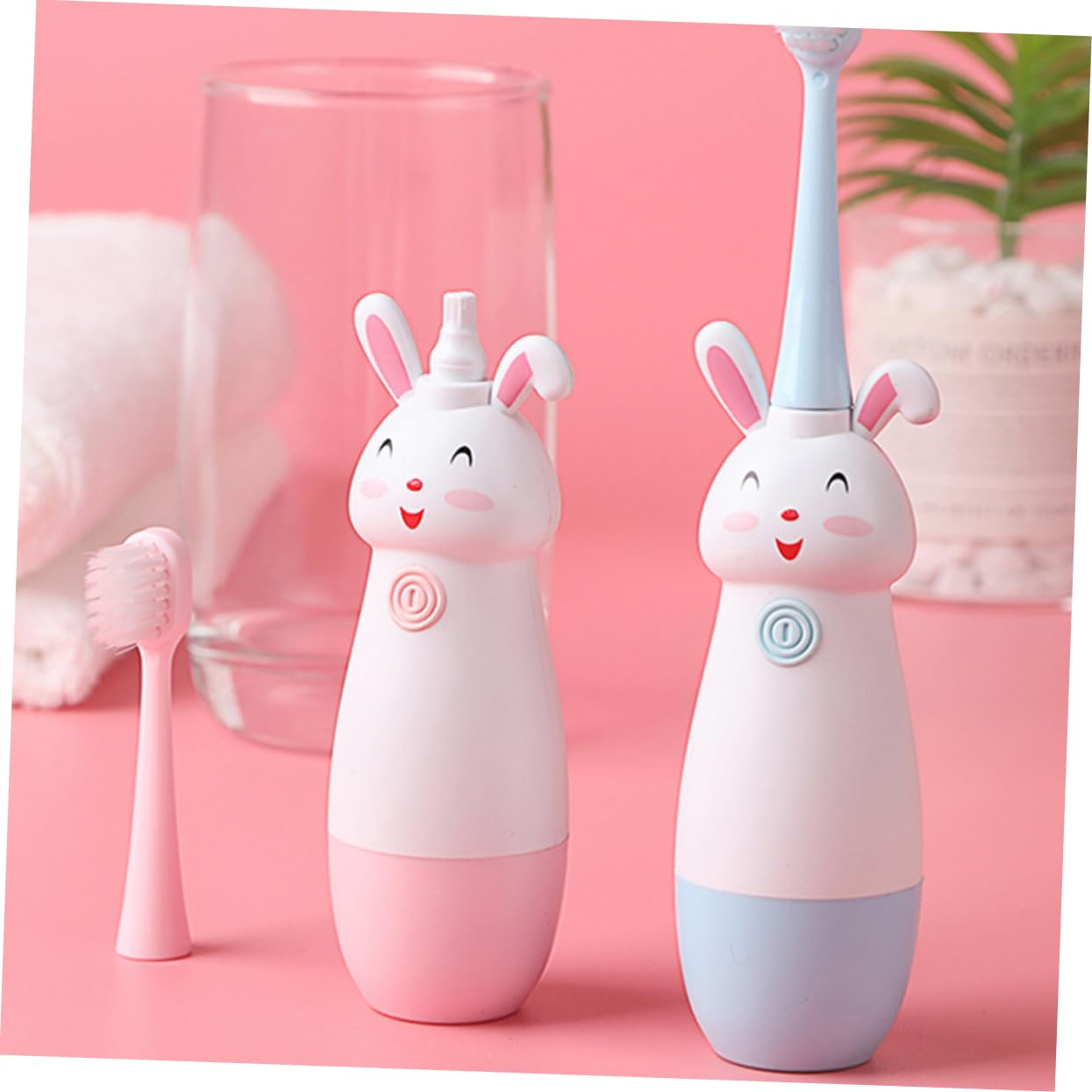 PACKOVE 3sets Spazzolino Elettrico Sonic Per Ragazza Ragazza Design Cartoon Ricaricabile Usb Facile Usare e Portatile Residui Per Viaggi e Uso Rosa