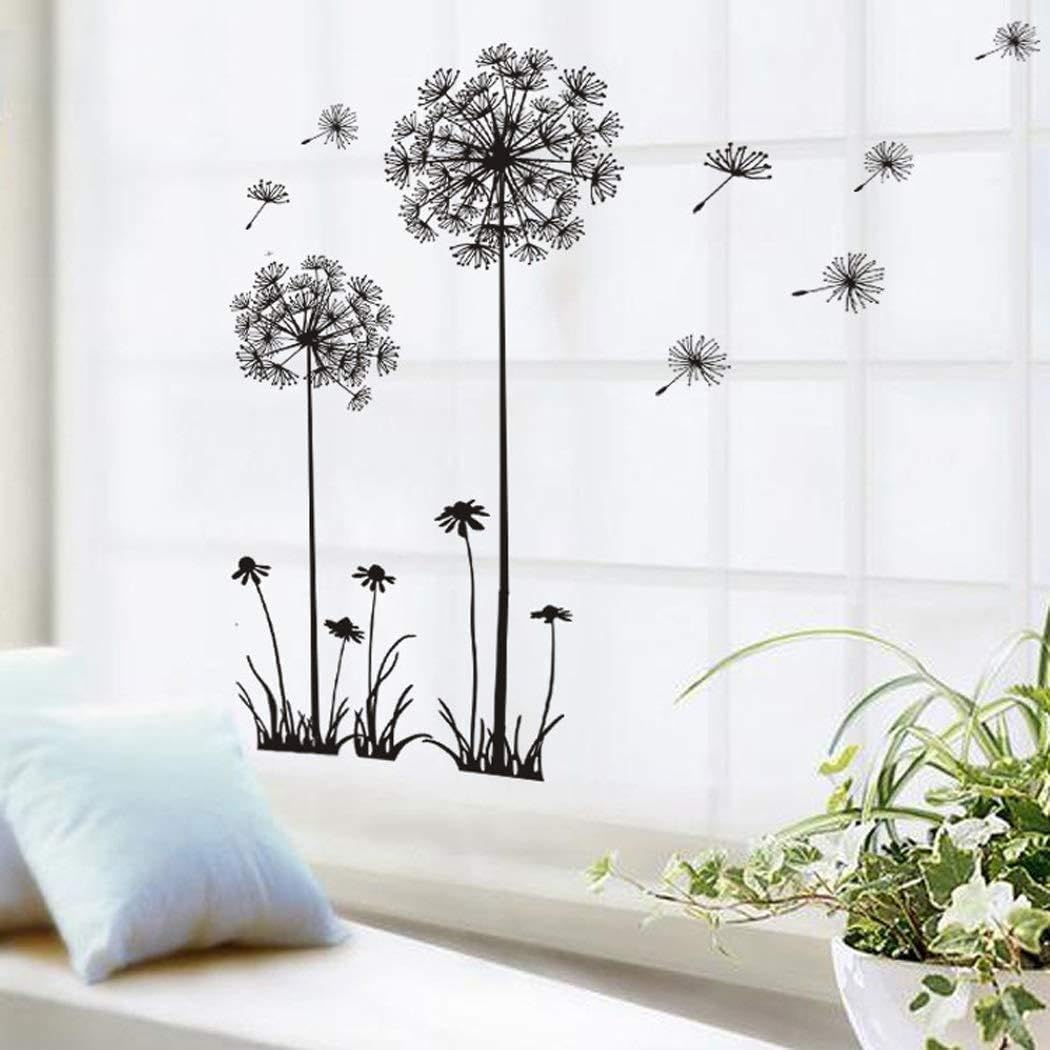 wall stickers for home or living room,wall stickers for kitchen or bathroom,(Dandelion,frame tree, football,three-cat,black cats,1 piece for each style)