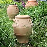 amphore garten grau ✅ Traditioneller bauchiger Amphorentyp mit Henkel | ideal als Dekorationselement – innen und aussen, je nach Größe zwei oder drei Henkel und 1-5 umlaufende Flachbandverzierungen.