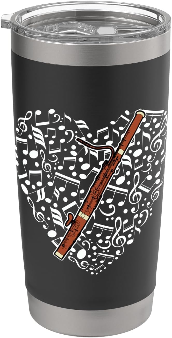 Bassoonist Heart Bassoon Player Band Music Valentine's Day Stainless Steel Insulated Tumbler