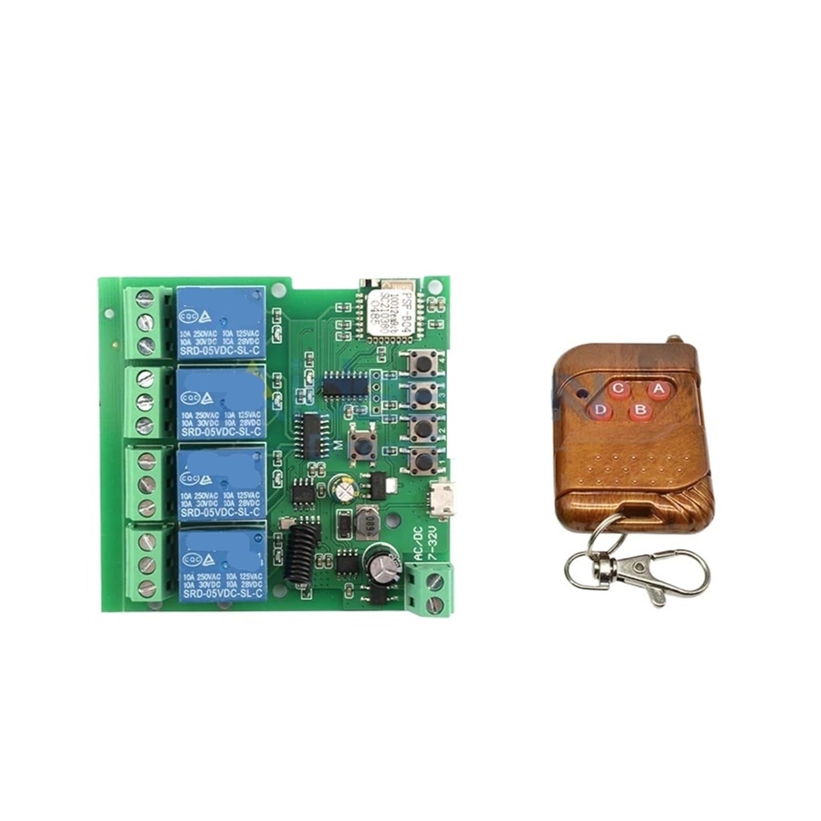 5 V-32 V 220 V eWelink modulo interruttore relè WiFi intelligente a 4 canali 433 Mhz interruttore di telecomando senza fili autobloccante casa intelligente (Color : 5-32V and 433 Remote)
