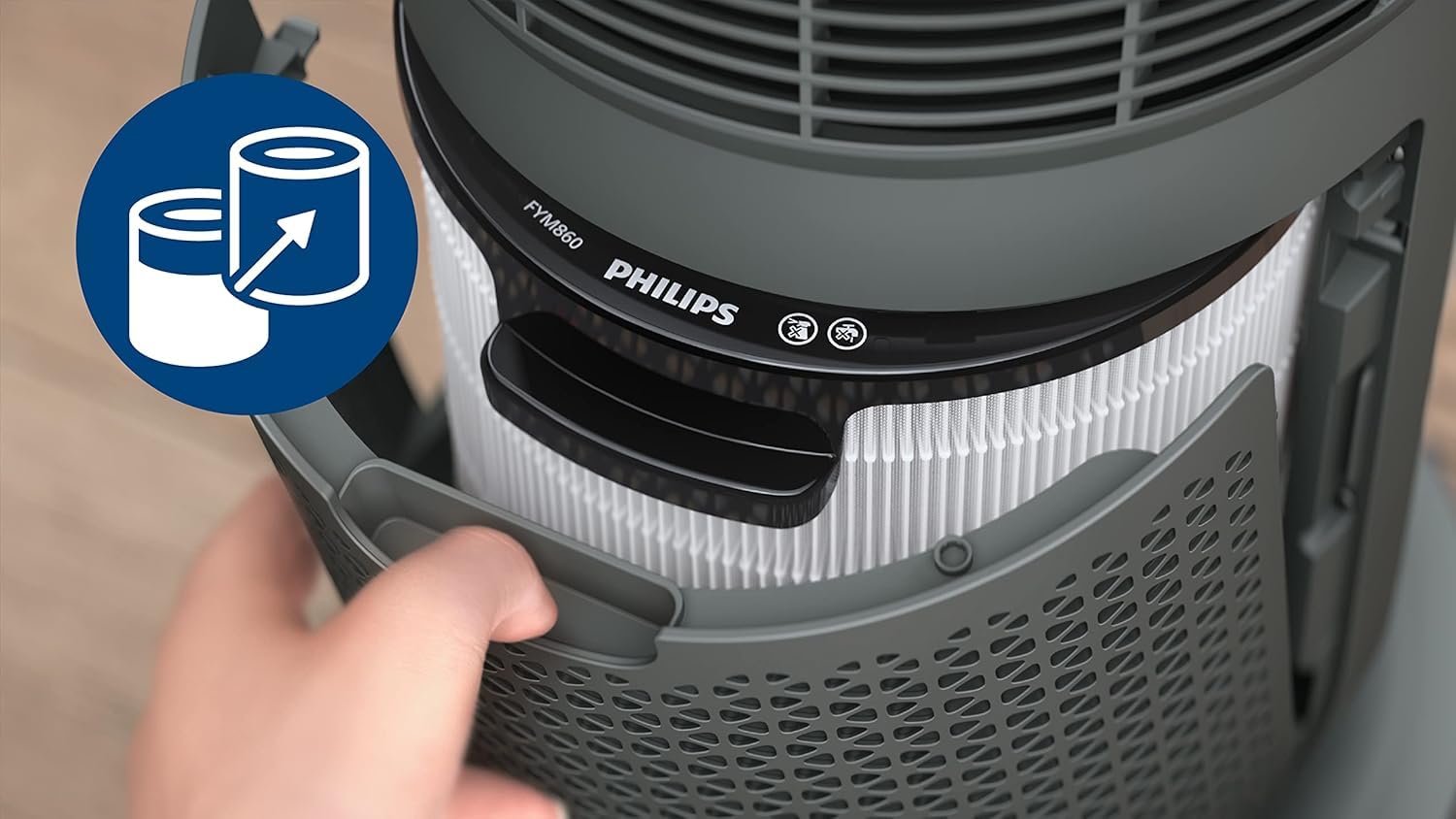 Philips Filtre pour purificateur d'air 3-en-1, HEPA charbon actif, 12 mois