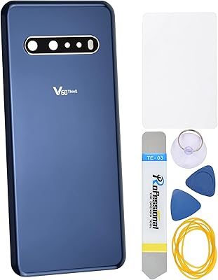 Classy Blue Acrylic Glass Cover Housing Door Replacement Backs for LG V60 ThinQ 5G V60 ThinQ 5G UW Including Rear Camera Glass Lens Pre-Install Adhesive and Installation Instruction Tool Kit