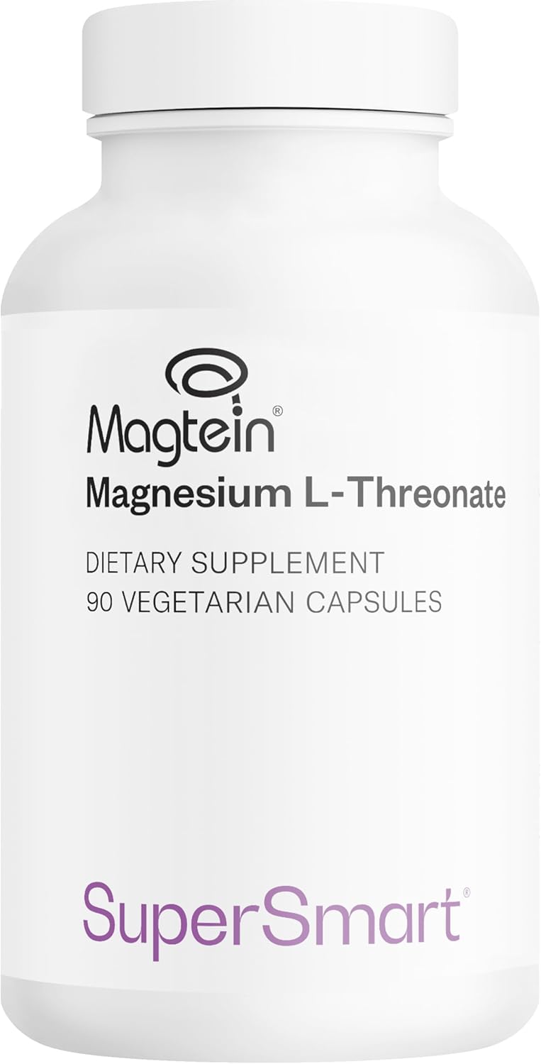 Magnesium L-Threonate (Magtein) – Reduces Fatigue – Strengthens Cognitive, Memory and Concentration – Muscle and Bone Health – Heart Support – Vegan – Supersmart