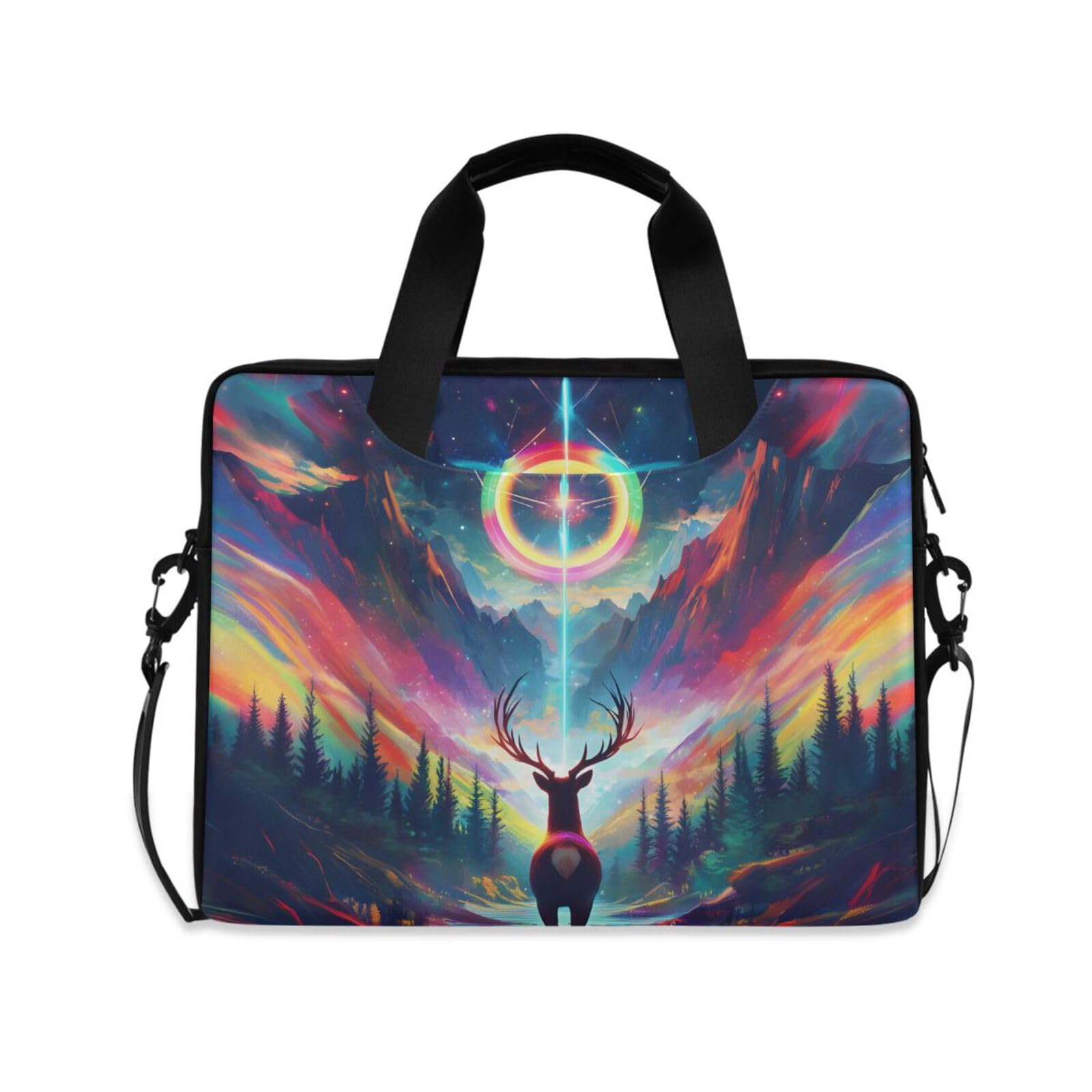 ALAZA Borsa per laptop da 16 15,6 pollici leopardato blu fulmine, borsa per laptop per donne uomini studenti lavoro, borsa a tracolla da viaggio messenger tote case maniche