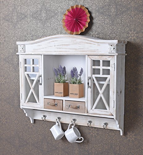 Unbekannt Wandschrank Shabby Chic Küchenschrank Haken Vitrine Wandvitrine Wandboard mxa074 Palazzo Exklusiv - Image 3