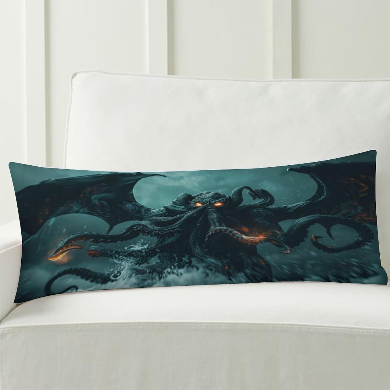 Cthulhu Monster Body Pillow Cover with Zippered 20 X 54 Inch Long Pillow Case Patterned Pillowcase