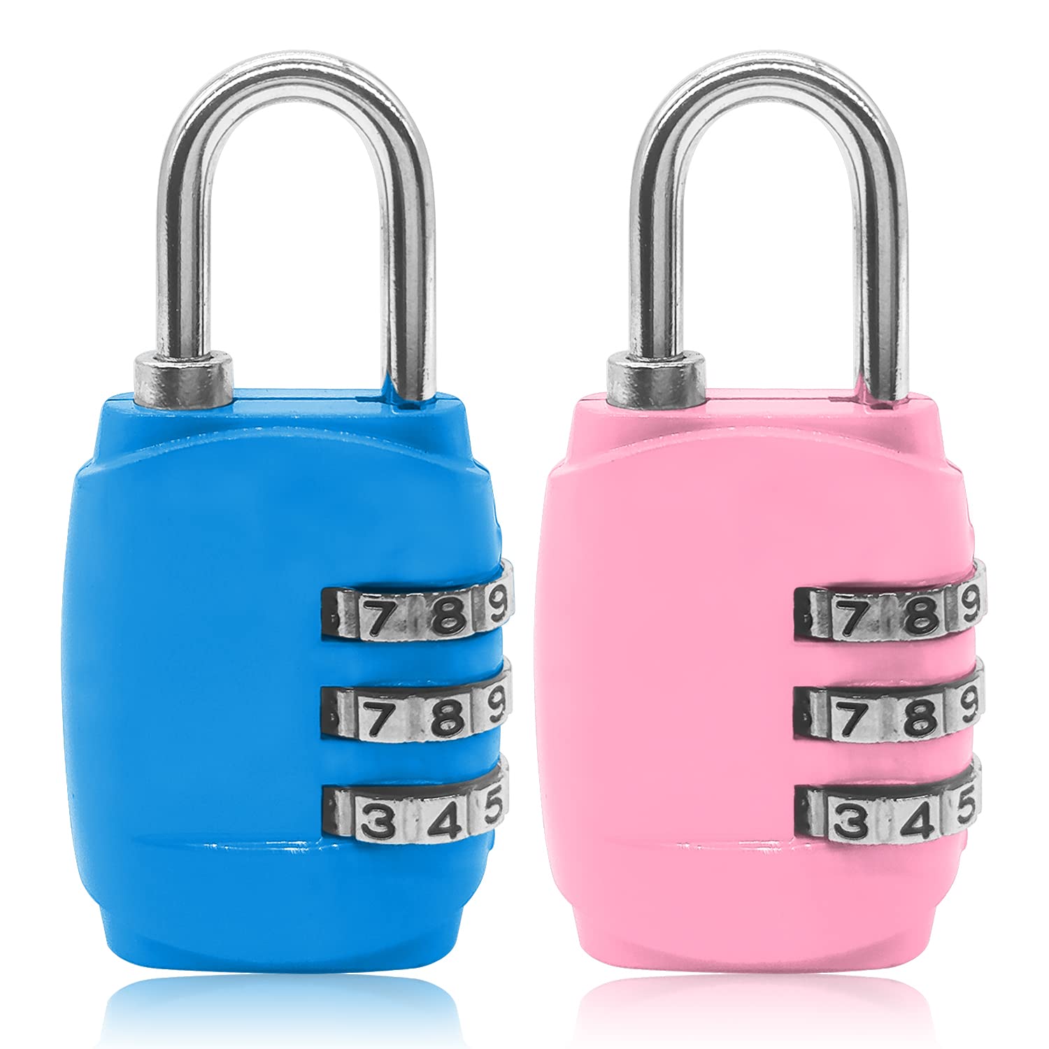 CHEERYMAGICCHEERYMAGIC Luggage Locks 3 Digit Combination Padlock with Alloy Body Security Padlock for Suitcases Luggage Case Bag Code Lock A4-BLMMS