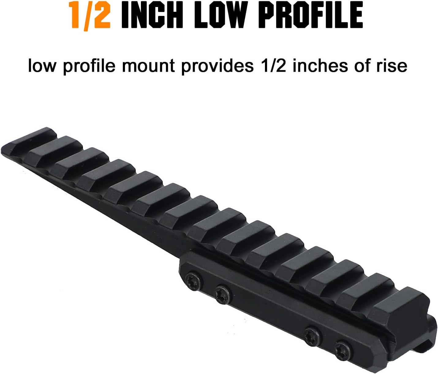 ohhunt Optic Riser 1/2 inch Height Picatinny Riser Low Profile Rail Riser 5.47 inch Length Red Dot Riser Mount Black