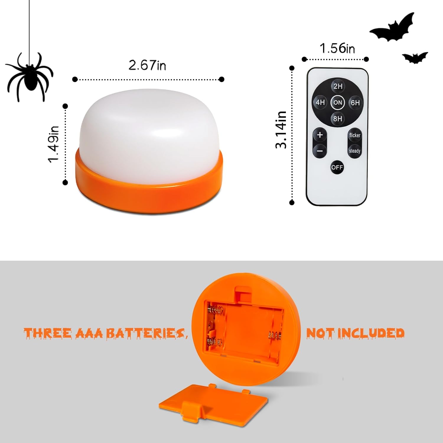 Halloween Pumpkin Lights, LED Pumpkin Lights with Remote and Timer,Jack-O-Lantern Light for Halloween Decor,Battery Operated, Bright Flickering Flameless Candle Set 4 Pack