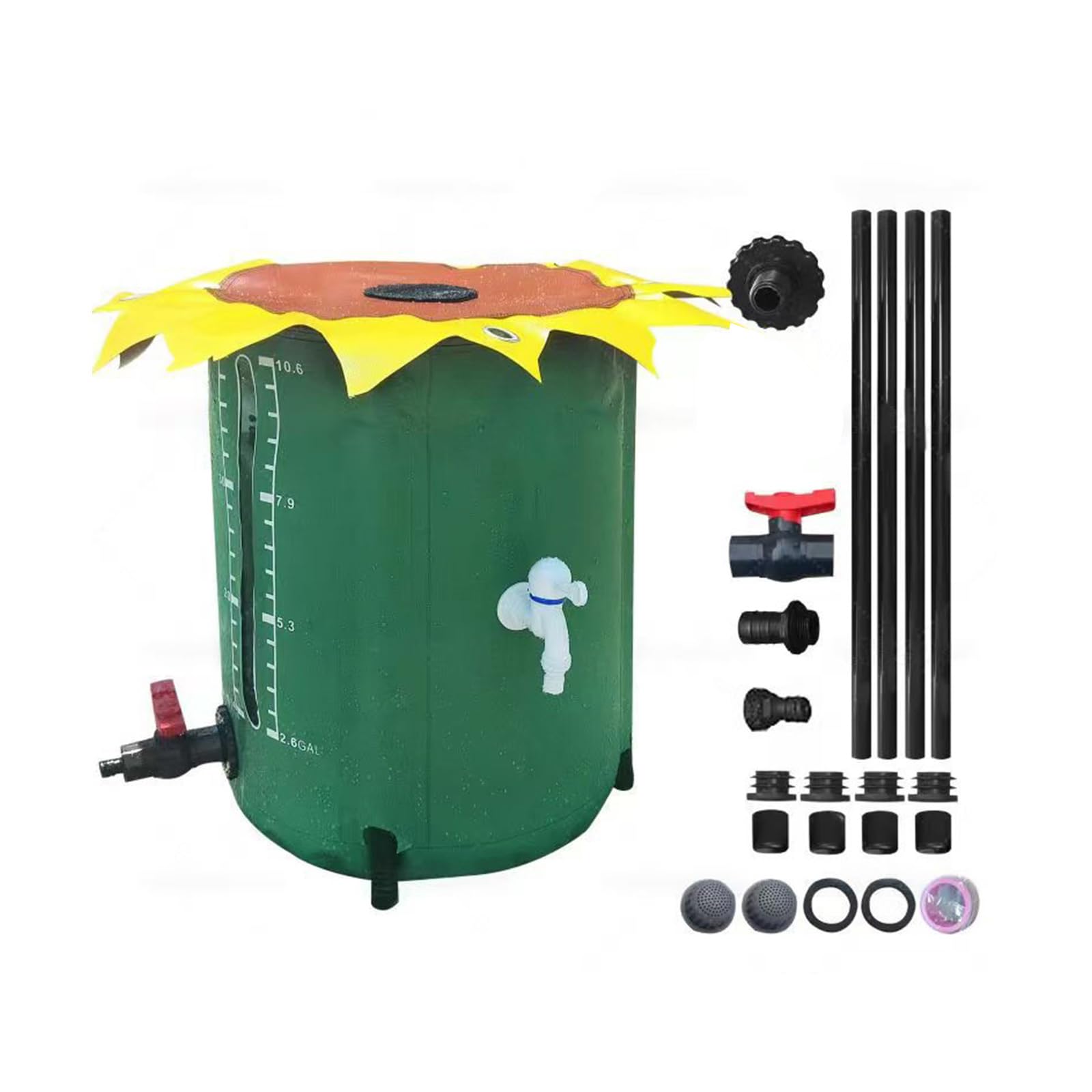 Foldable PVC Water Container 13 Gallon Rainwater Collector for Gardening, Camping, Garden Irrigation Large Capacity Rainwater Collection Container