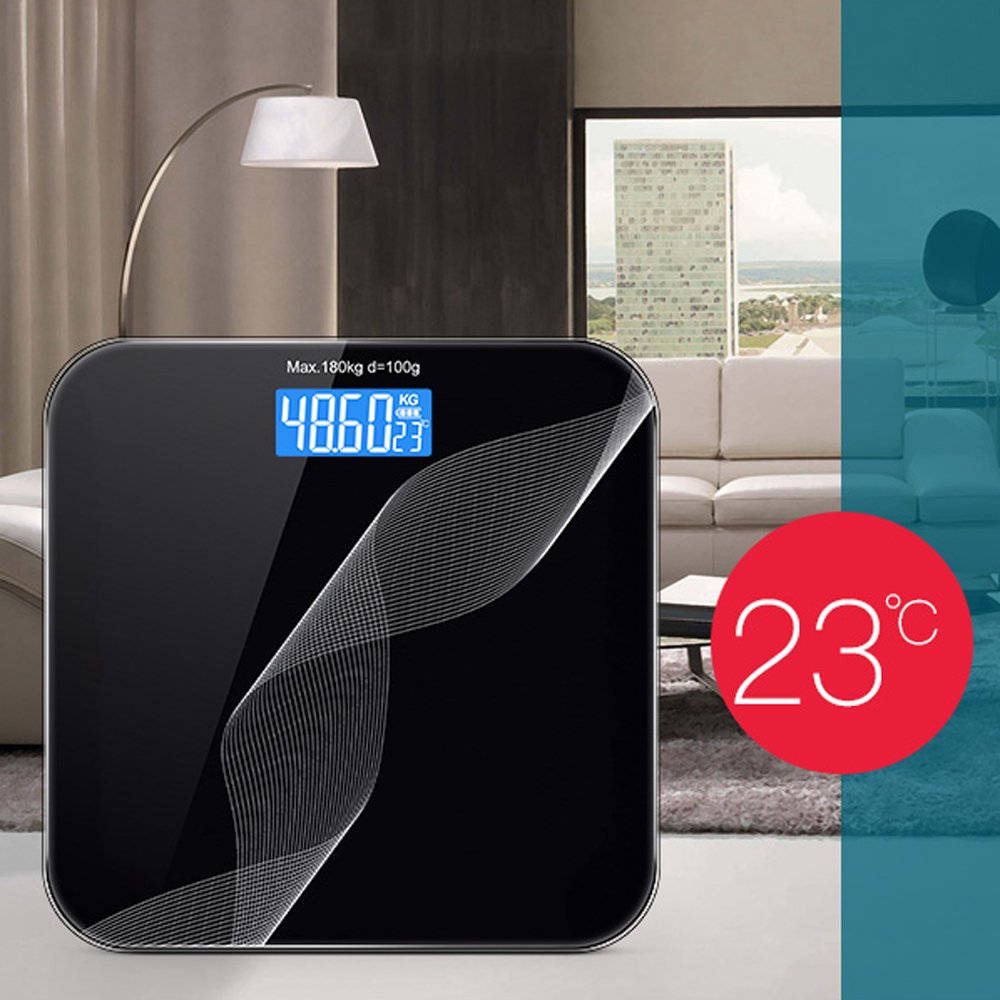 Báscula De Peso USB, Báscula De Baño Digital De Alta Precisión, Tecnología Stepping, 28St / 180Kg / 400Lb, Pantalla Retroiluminada, Diseño Delgado, Medición De La Temperatura Interior,Gold