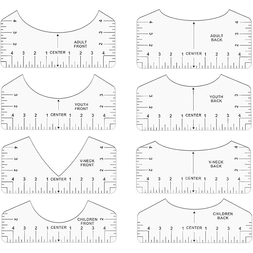 HASTHIP 8PCS T-shirt Ruler Guide