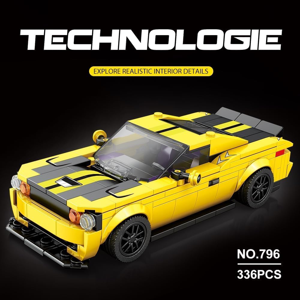 Front view of the assembled Reobrix 796 Dodge SRT model car