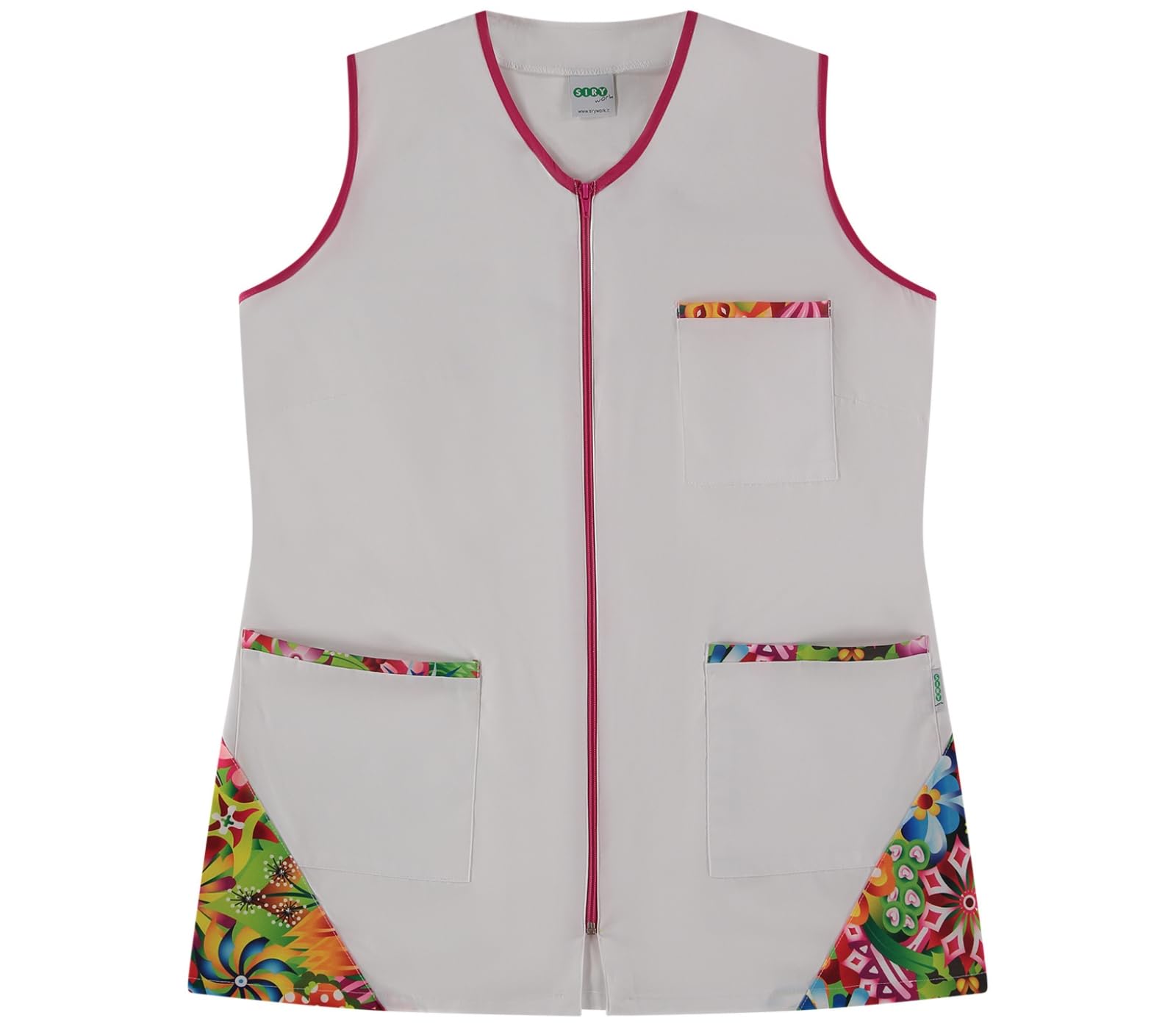 Siry Work Casacca Donna Lavoro Senza Maniche Art. VALERY 35% Cotone 65% Poliestere MADE IN ITALY, Ideale per il Settore Alberghiero, Estetico, Alimentare e Benessere