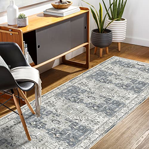 YOUFORTONG 2x7 Runner Rus for Hallways Soft Kitchen Rug Non Slip Rug Runner with Rubber Backing for Bathroom Washable Non Shedding Farmhouse Runner Rug (Grey, 2X7)