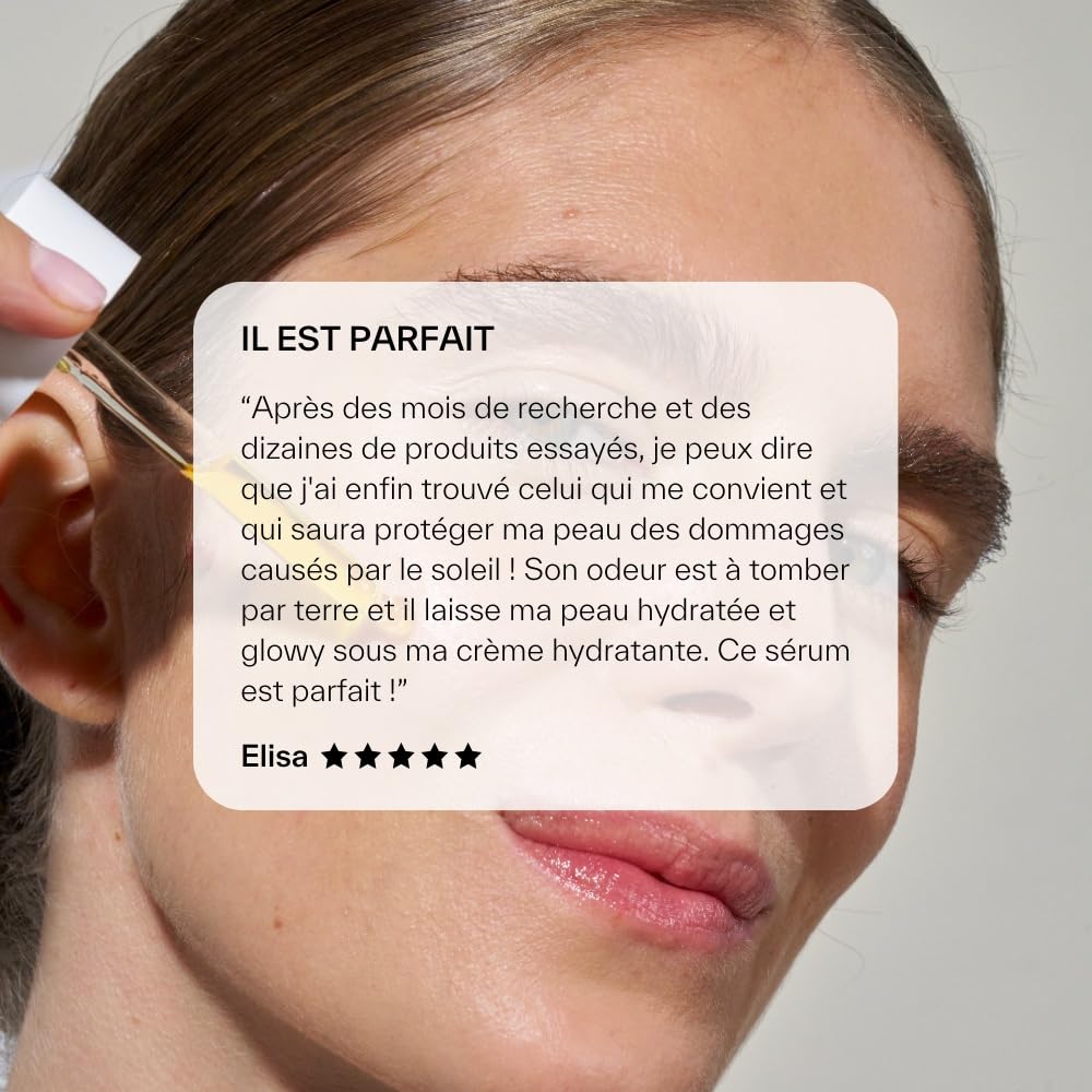 DAY+ | UV DROPS SPF 50 | Sérum Visage Concentré Solaire Haute Protection | Protège des UVA/UVB, Lutte contre les rides & le vieillissement cutané | Karanja, Buriti, Pépins de raisin | Flacon 30 ml