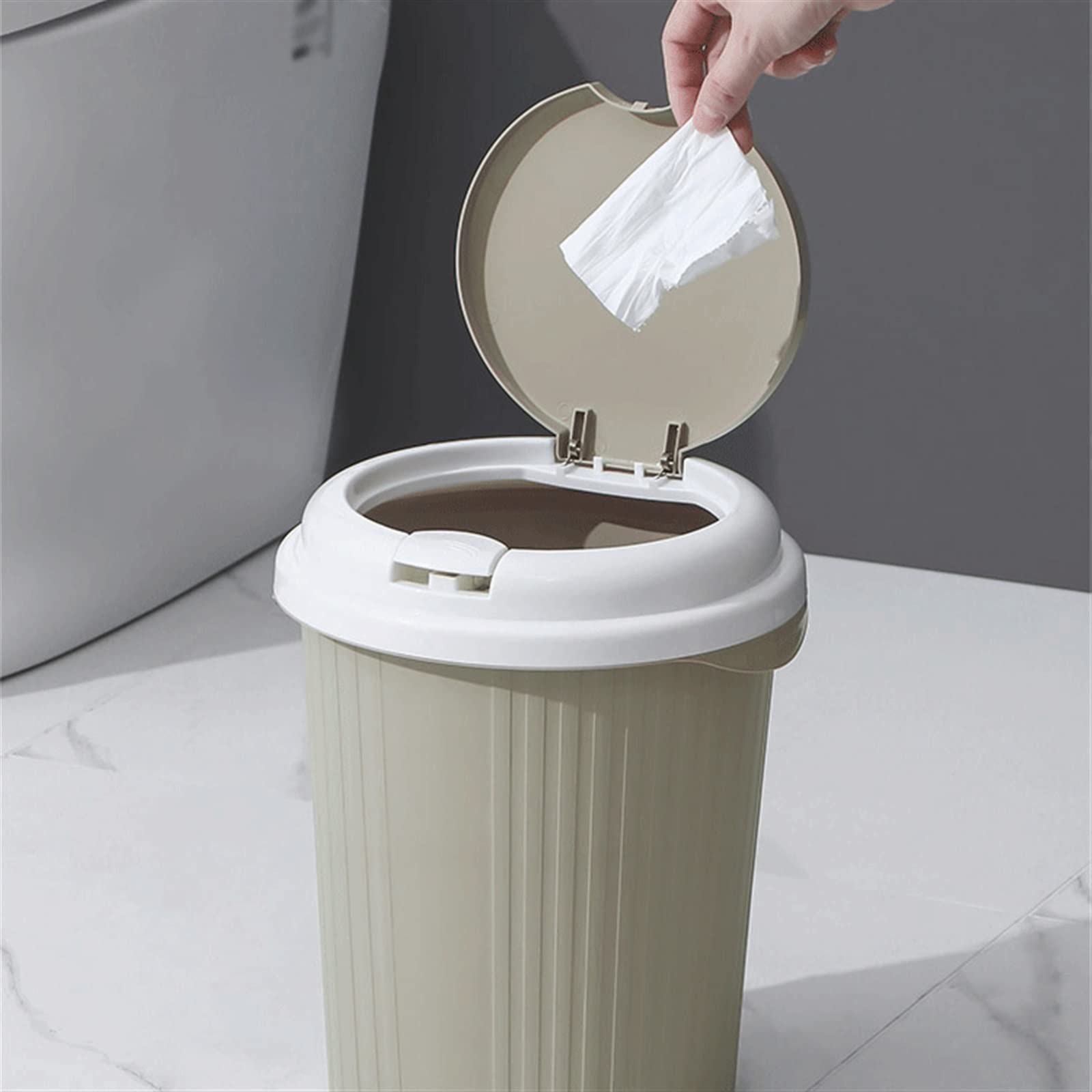 Cestino Spazzatura Bagno Cucina - Bidone Plastica PE Grande Capacità Nero Per Casa Ufficio