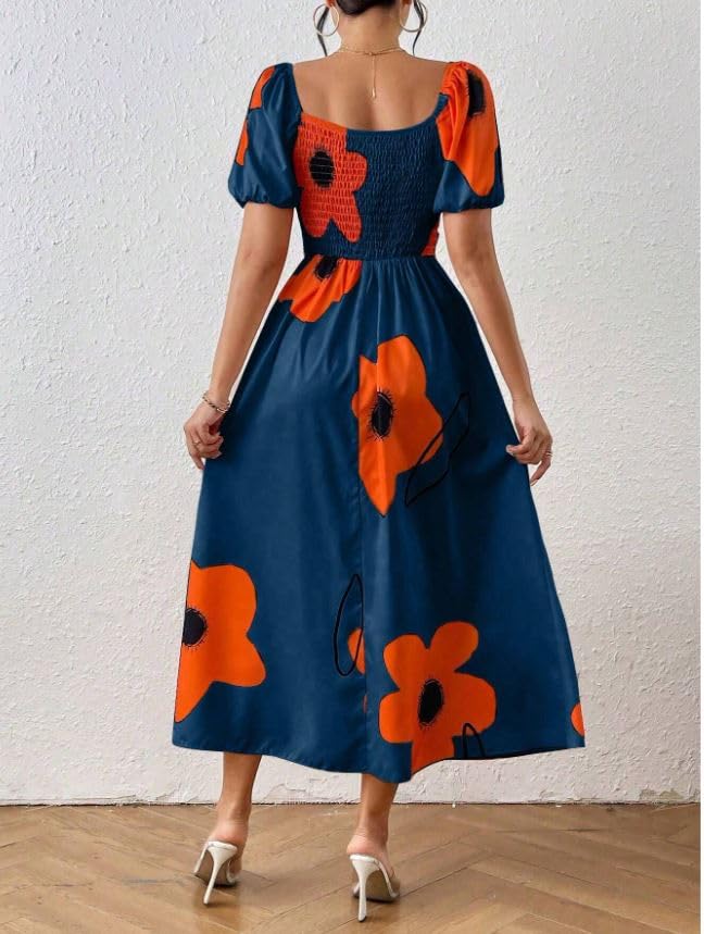 Greciilooks Women Dress | Summer Dress (In, Alpha, L, Dark Blue)