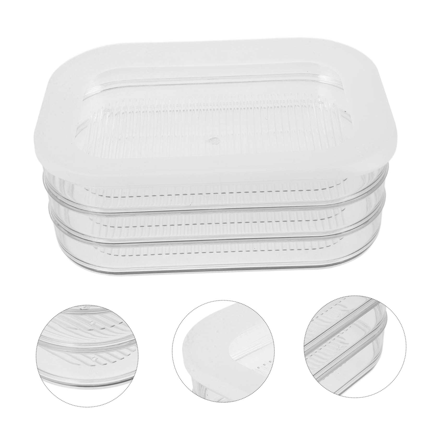 Mipcase Caja de Almacenamiento Hermética para Fiambres y Tocino 22.5x16x8.5 Cm, Recipiente Plástico Transparente para Refrigerador, Conservación de Alimentos Frescos en Cocina,