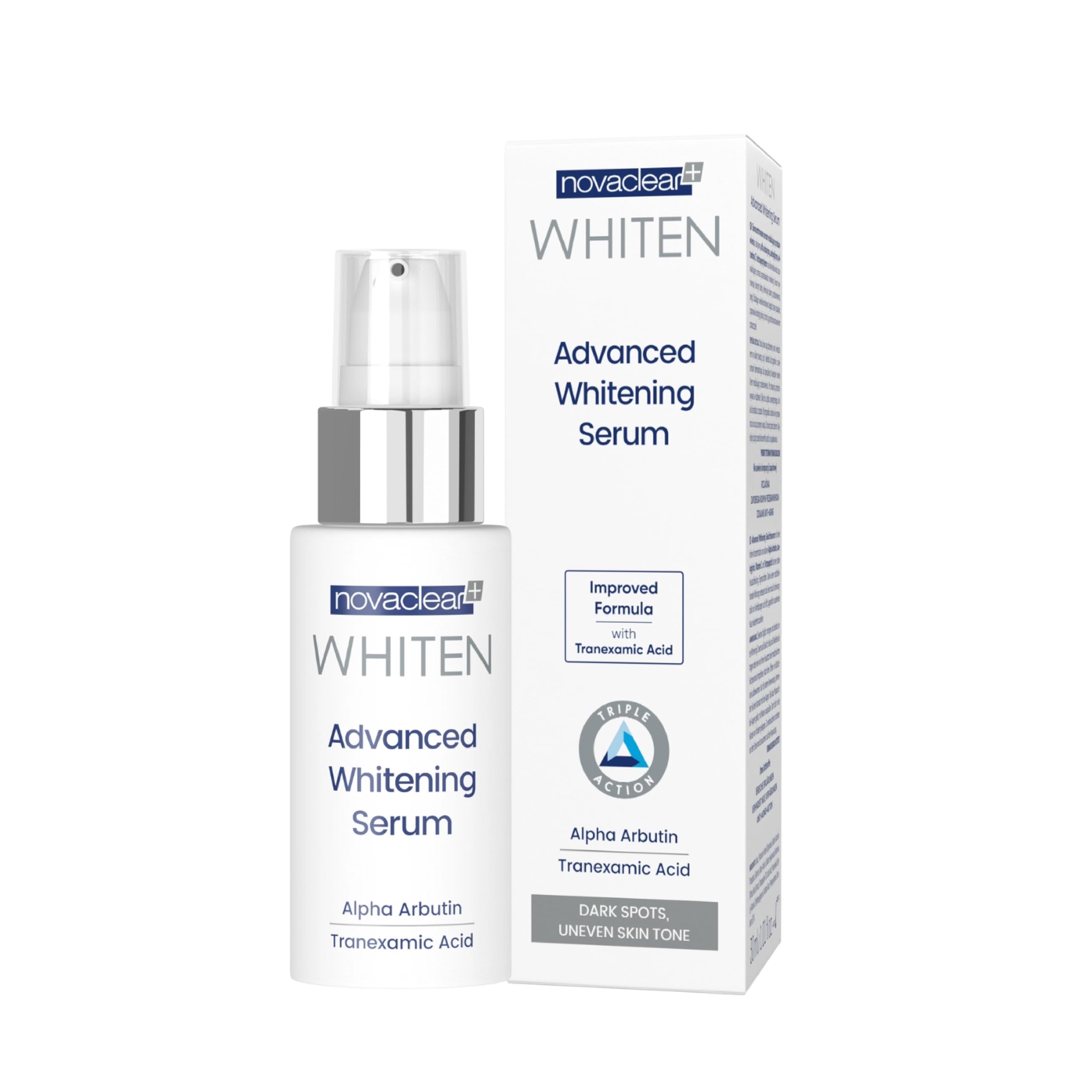 Novaclear Advanced Whitening Serum – Anti Dark Spot Face Serum with Alpha Arbutin & Tranexamic Acid, Brightening Formula for Blemishes & Pigmentation 30 ML