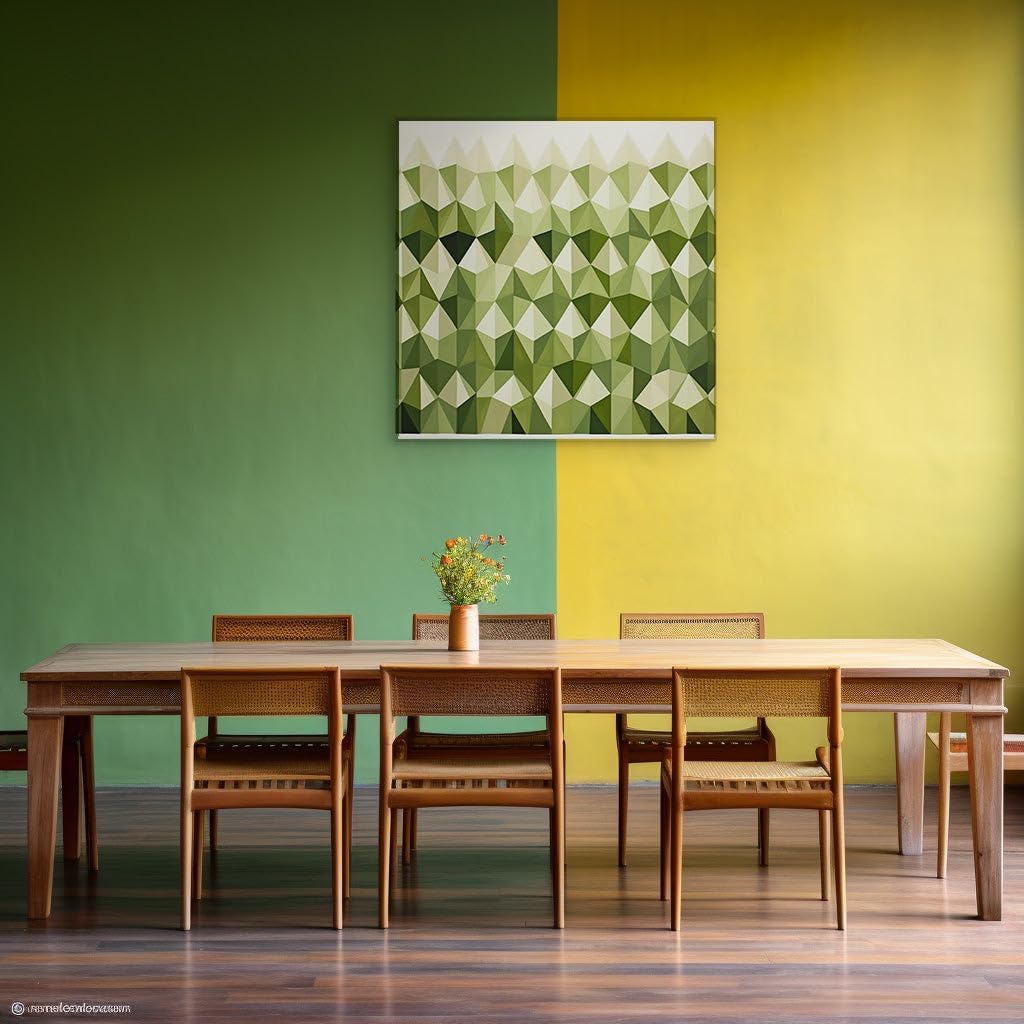 Canvas for Living room. Emerald Peaks: Exploring the Depths of Abstract Mountain Artistry, 27 x 18 inch Canvas Wall Art - Ready to Hang - 69x46 cm (27x18 inch)