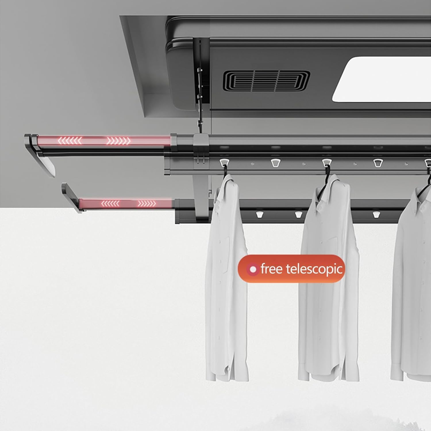 Electric Lift-Up Ceiling Clothes Dryer - Remote Control & Space Saving