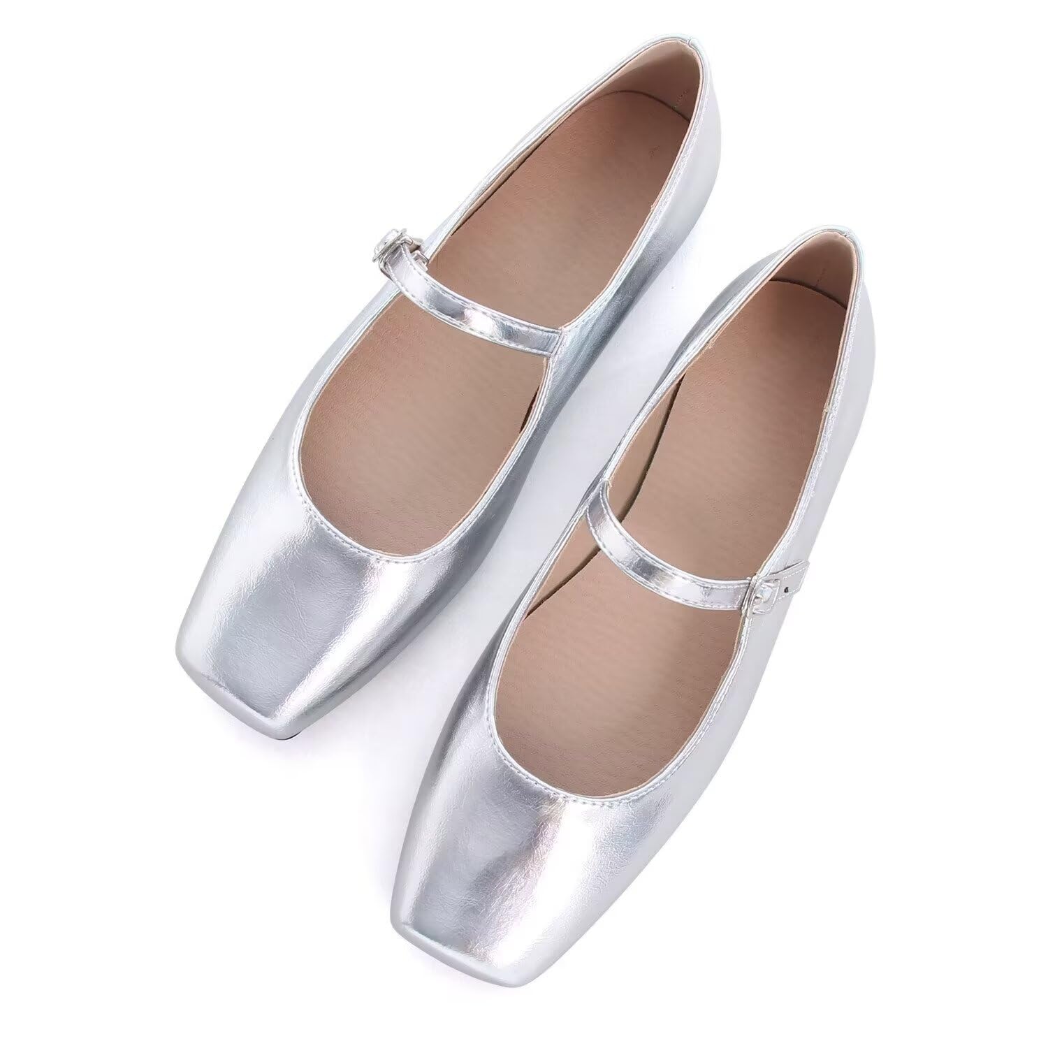 LUXINYU Women's Slip on Flats,Classy Round Toe Solid Classic Mary Jane Ballet Dance Shoes Soft Comfortable PU Flat Shoes