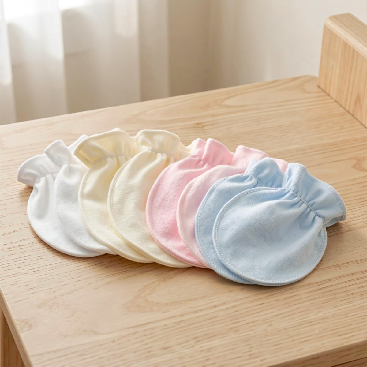 4 Pairs Newborn Anti Scratching Cotton Gloves for Winter Protection