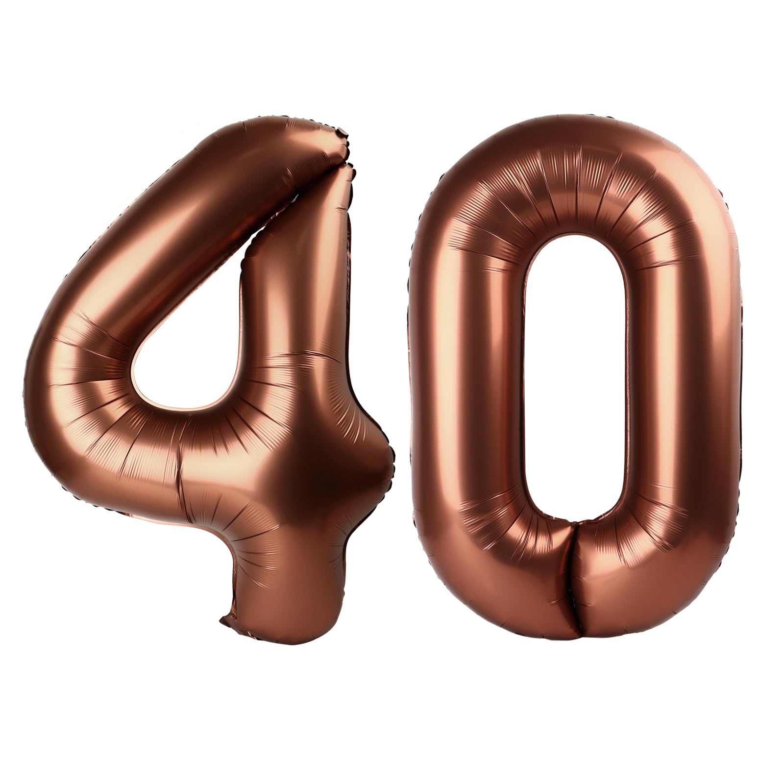 Brown 40 Balloon - Number Balloon 40 Inch, 40th Brown Birthday Decorations