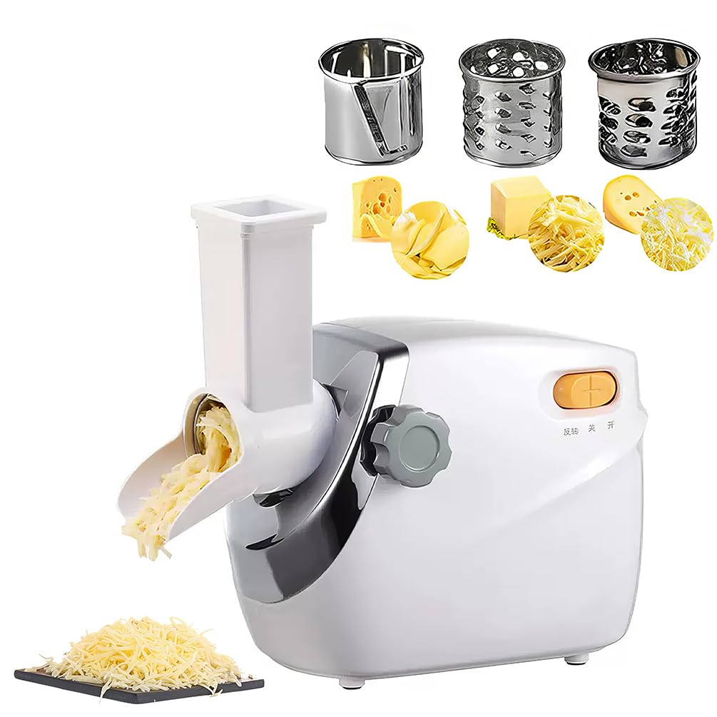 YXFAZPP 300W Commercial Cheese Shredder Machine, Electric Rotary Cheese Grater,Rotary Cheese Shredder Machine for Grating Cheese, Vegetables, Potato