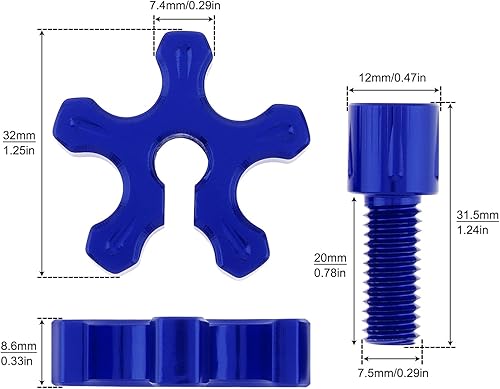 Miniatura 2 de M8 - Ajustador de cable de embrague de freno de motocicleta, tornillos ranurados de aluminio CNC para bicicleta deportiva AR125LC  EN500  GPX250 ATC