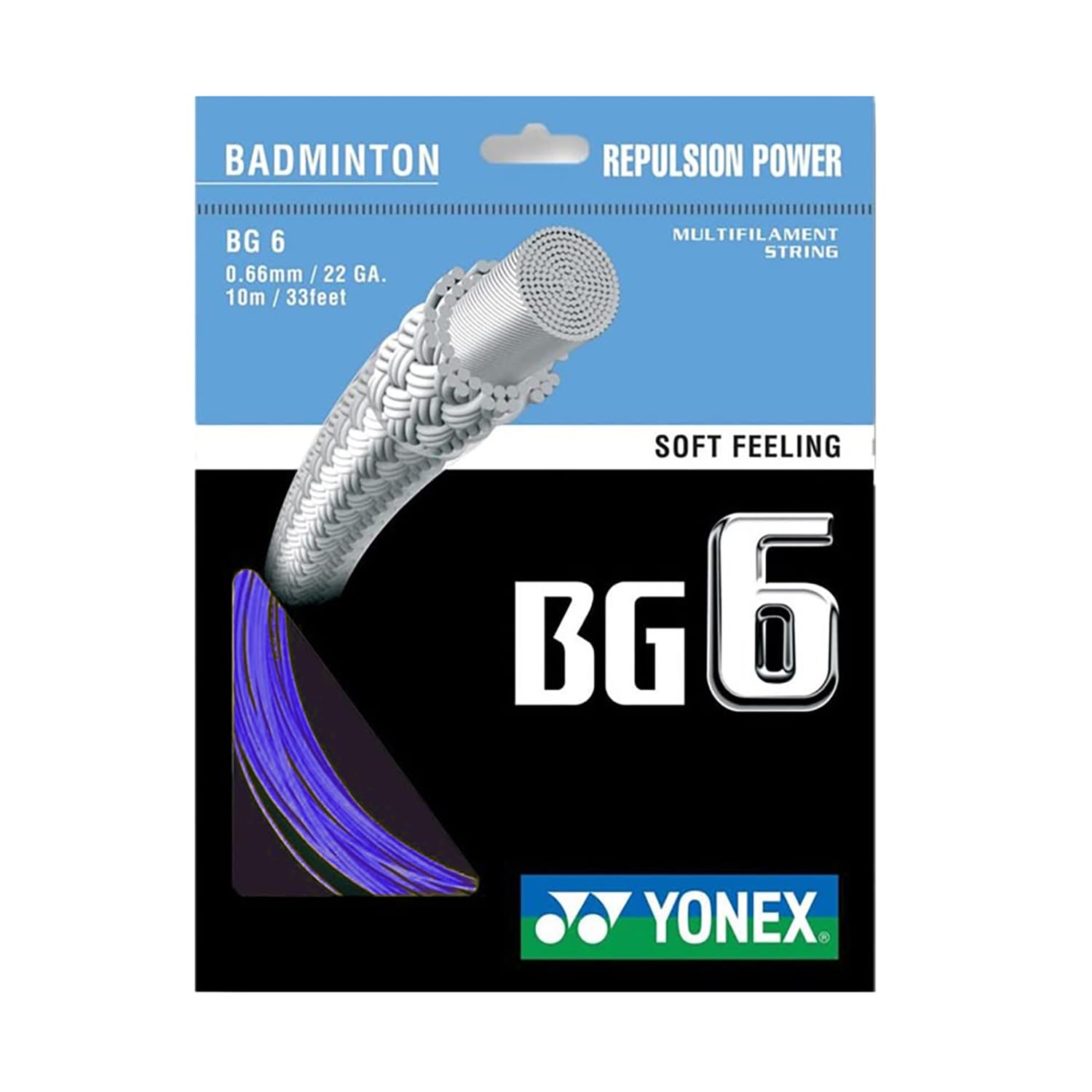 YONEX BG 6 Badminton String - Royal Blue (379)