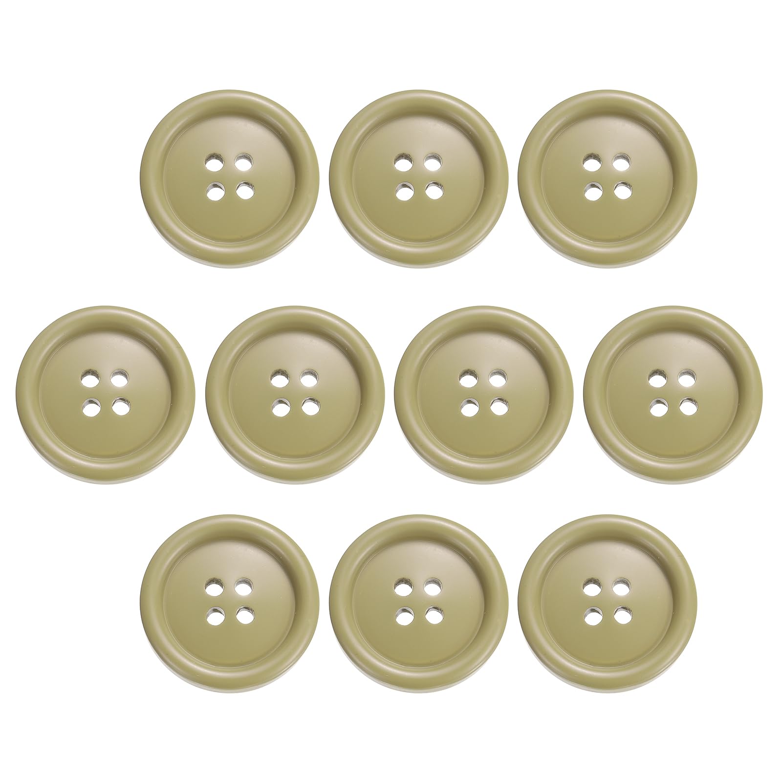 sourcing map 10pcs Sewing Button 25mm (0.98") 4 Holes Resin Round Craft Replacement Buttons for Clothing DIY Crafts Decoration, Banana Yellow