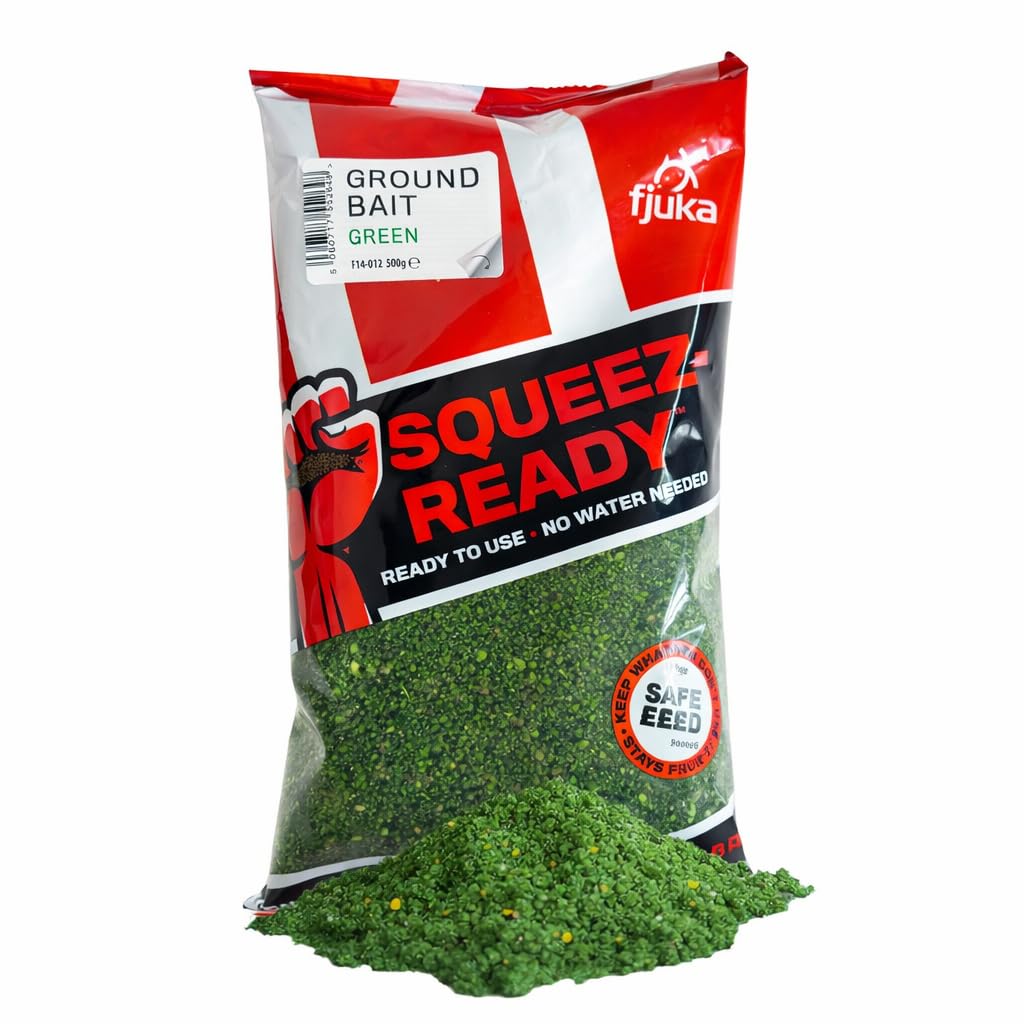 Fjuka Squeez-Ready Green Groundbait 500g | Ready-prepped | Carp, F1s, tench, bream, roach etc